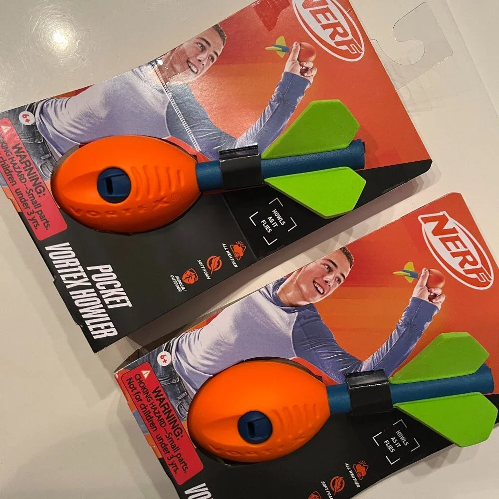 Nerf‎ Vortex Mini Aero Howler Foam Football  (SET OF TWO) Kids Outdoor Toy (k/x)